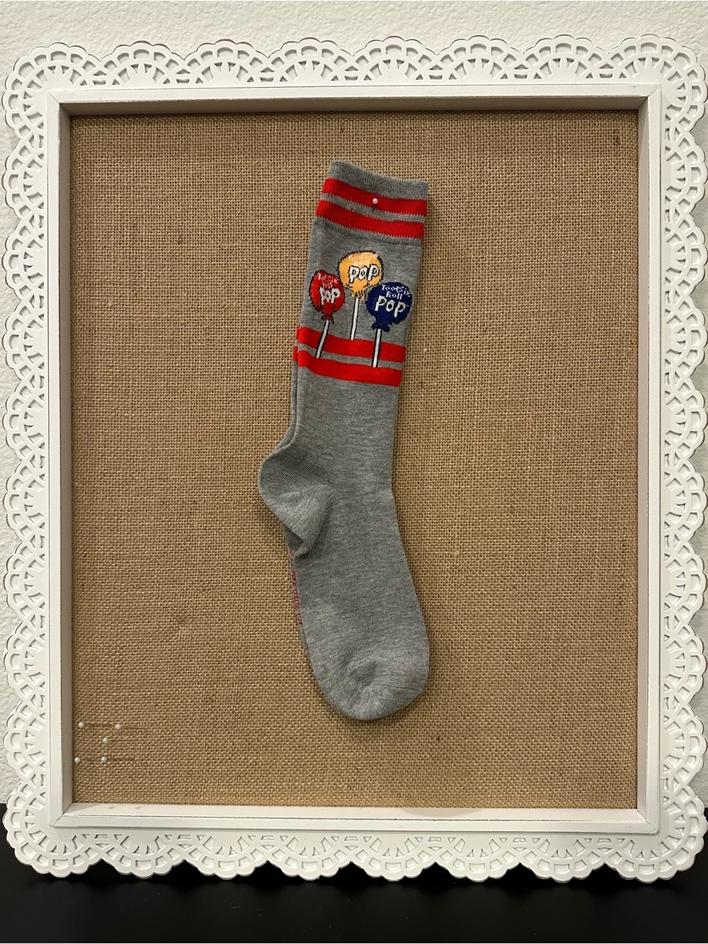 Grey Tootsie Roll Pop Graphic Socks